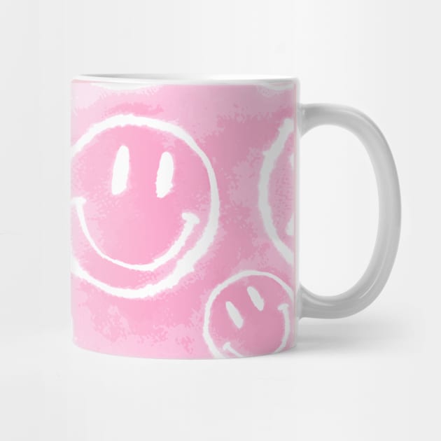 Pink Tie-Dye Smileys by Carolina Díaz